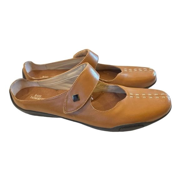 Ros Hommerson Women's Candice Leather Mary Jane Tan Brown Flats shoes sz 8.5 SS - Picture 4 of 7
